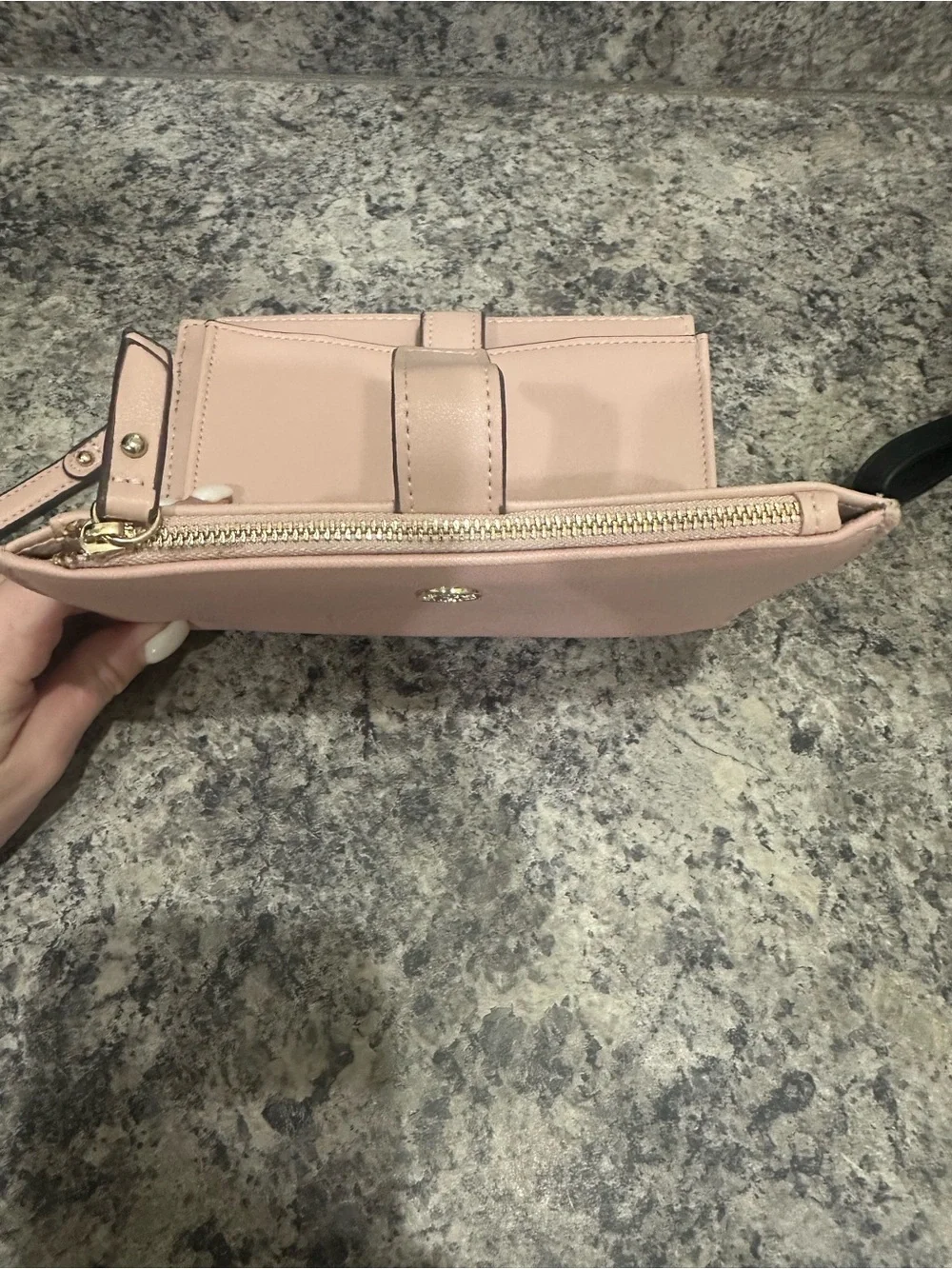 2 Anne Klein Zip Wristlet Wallet - Pink and Black